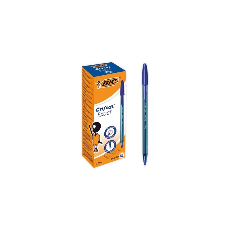 BIC Cristal Exact Ultra Fine Penna a Sfera Blu 0,7 mm Confezione da 20 992605