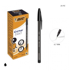 BIC Cristal Exact Ultra Fine Penna a Sfera Nera 0,7 mm Confezione da 20 992603