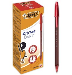 BIC Cristal Exact Ultra Fine Penna a Sfera Rossa 0,7 mm Confezione da 20 992604