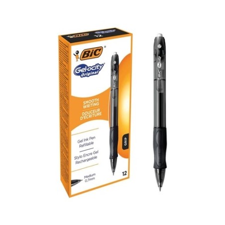 BIC Gelocity Gel Penna a Scatto Nera 0,7 mm Confezione da 12 829157