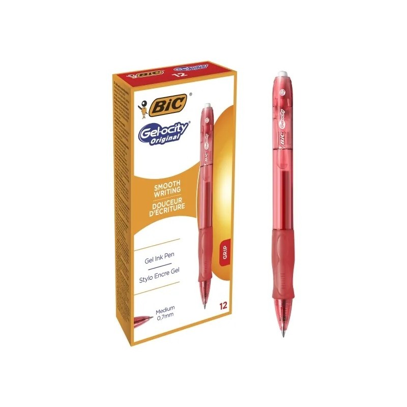 BIC Gelocity Gel Penna a Scatto Rossa 0,7 mm Confezione da 12 829159