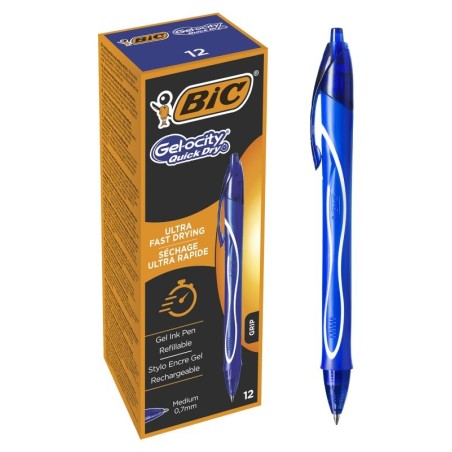 BIC Gel-ocity Quick Dry Penna Gel a scatto Blu Confezione da 12 950442