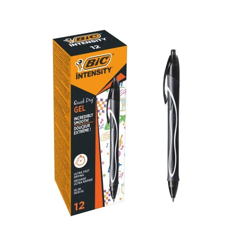 BIC Gel-ocity Quick Dry Penna Gel Nera a Scatto Confezione da 12 949873