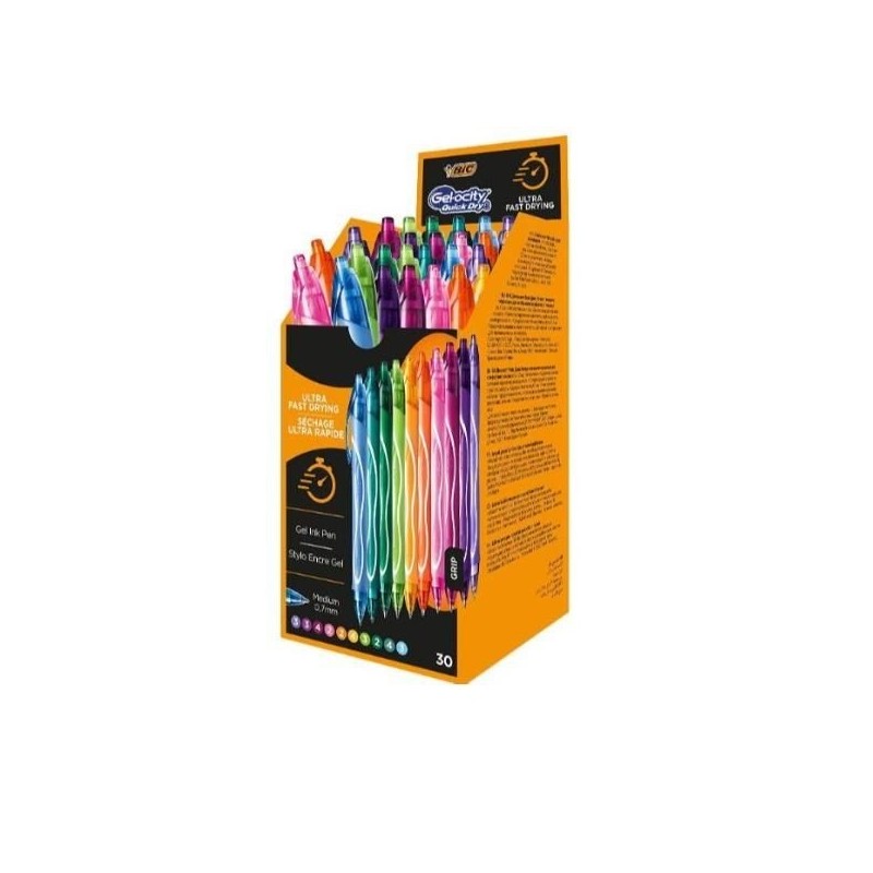 BIC Gel-ocity Quick Dry Penna Gel 10 colori assortiti a Scatto Set da 30 999460