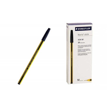 STAEDTLER Noris Stick 434 M Penna a Sfera Nera 1.0 mm Confezione da 20