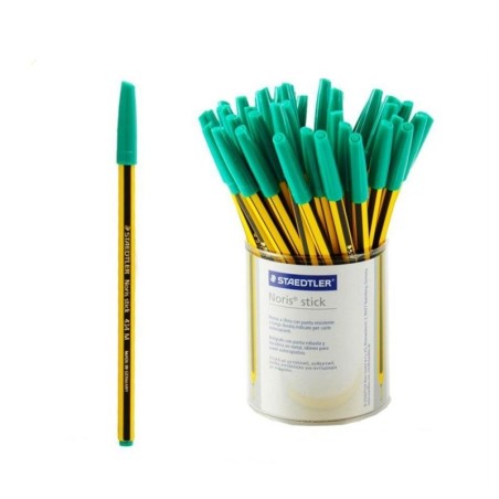 STAEDTLER Noris Stick 434 M Penna a Sfera Verde 1.0 mm Confezione da 50