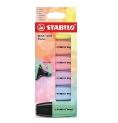 EVID.STABILO BOSS MINI PASTEL -6pz 07/6-2-01 ghiac/menta/pesca/rosa/banana/glicine