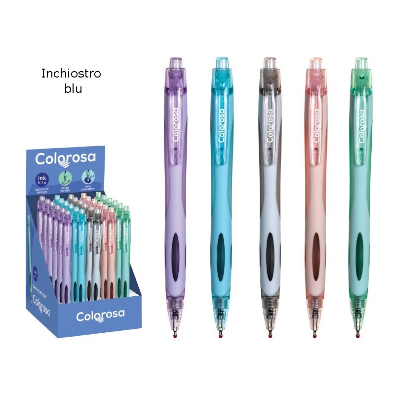 BIRO COLOROSA SEMIGEL PASTEL SCATTO BLU Expo 30pz 360190