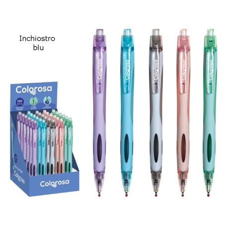 BIRO COLOROSA SEMIGEL PASTEL SCATTO BLU Expo 30pz 360190