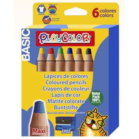 PLAYCOLOR PASTELLI MAXI BASIC (6 COL) 20.621