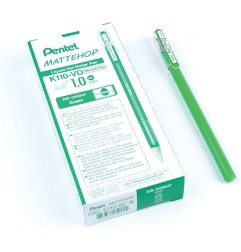 PENTEL ROLLER GEL HYBRID MATTEHOP K110-VDX VERDE -12pz