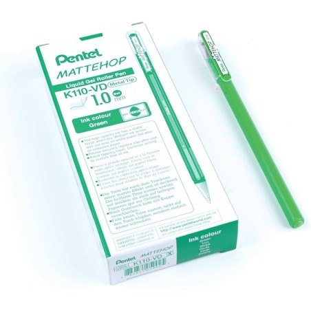 PENTEL ROLLER GEL HYBRID MATTEHOP K110-VDX VERDE -12pz