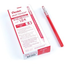 PENTEL ROLLER GEL HYBRID MATTEHOP K110-VBX ROSSO -12pz