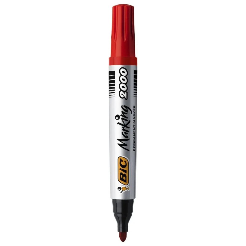 BIC Marking 2000 Marcatore Permanente Punta Tonda Rosso Tratto 1,7 mm 12 Pz 8209133