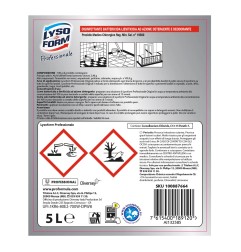 DETERGENTE DISINFETTANTE LYSOFORM 5lt PROFESSIONAL 100887664.Disinfettante Battericida Lieviticida ad azione Detergente e Deodor