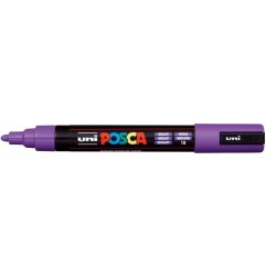 Uni Posca PC-5M Pennarello Marcatore Acrilico a base d'acqua con Punta Conica Media Viola 6 Pz