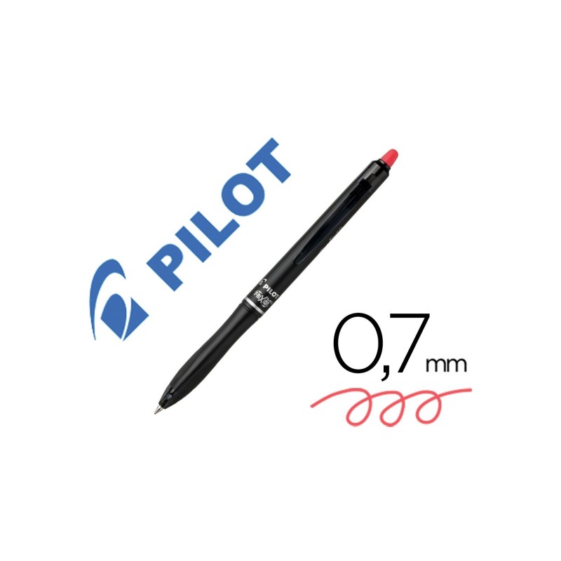 PILOT Penna Biro a sfera cancellabile FRIXION BALL+ colore rosso 0,7mm, 12pz scatto fusto nero 040341