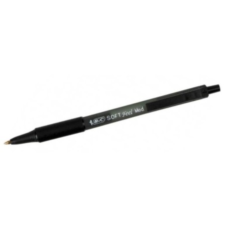 BIC Soft Feel Penna Biro a Sfera Retrattile Nero Punta Media 1,0 mm 12 Pz 837397