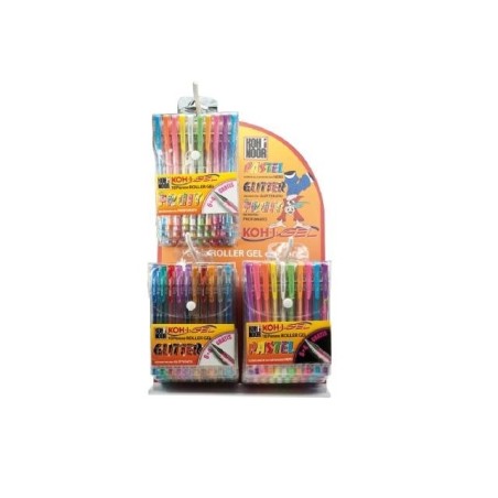 Espositore Koh-I-Noor 30 Set Penne Gel Colorate Punta 0.7 mm Varianti Profumate, Pastel e Glitter NAGP-30ESP