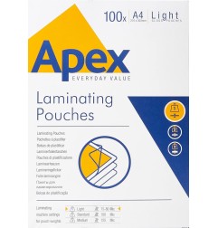 FELLOWES 100 pezzi Pouches per plastificare formato A4 80my Apex 6003201