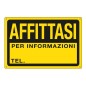 CARTELLO AFFITTASI 30X20 IN PPL 3344P
