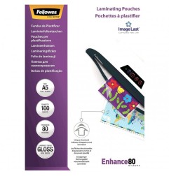 FELLOWES 100 pezzi Pouches per plastificare formato A4 80my Enhance 5306114